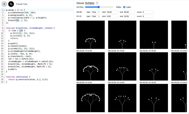 Recho Multiples: Creative Coding is a Search Problem
