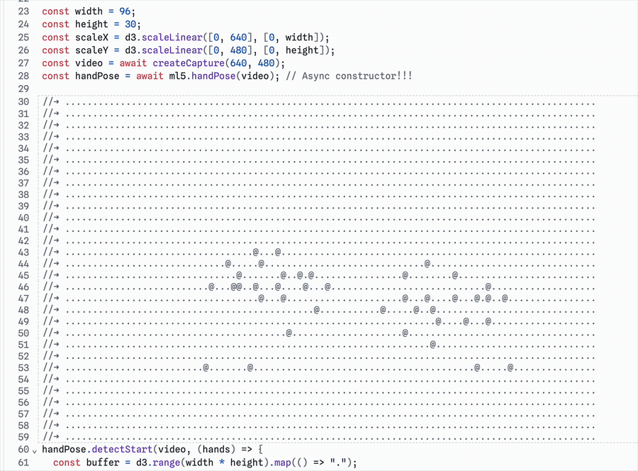 ASCII Hands with Ml5.js HandPose